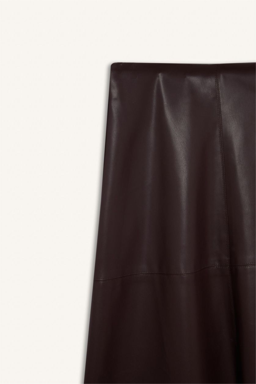 Әйелдерге Бордо a сызығы максималды ұзындық Трикотаж юбка