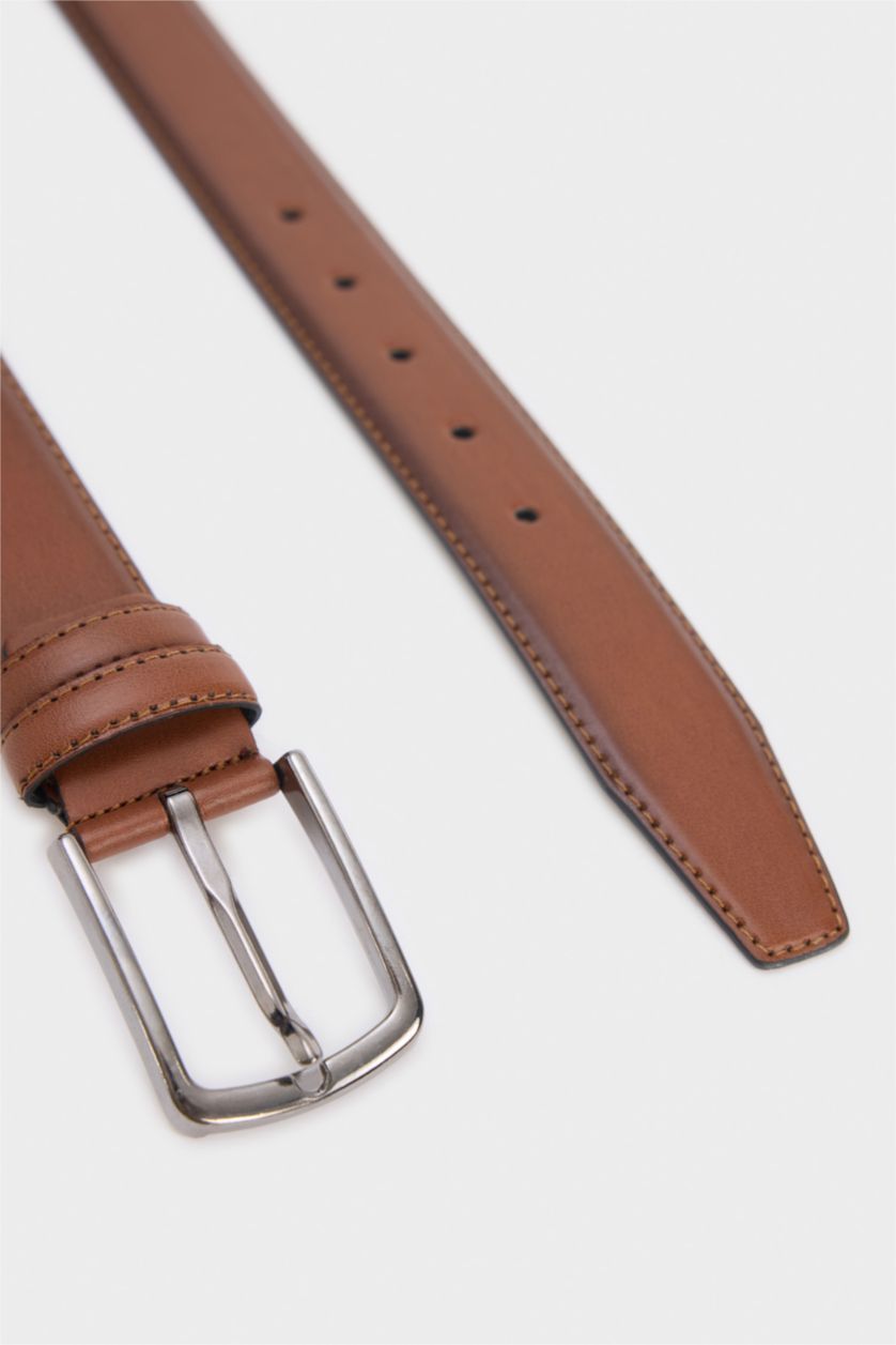 Erkek Taba Erkek Dikdörtgen Toka Suni Deri Günlük Kemer