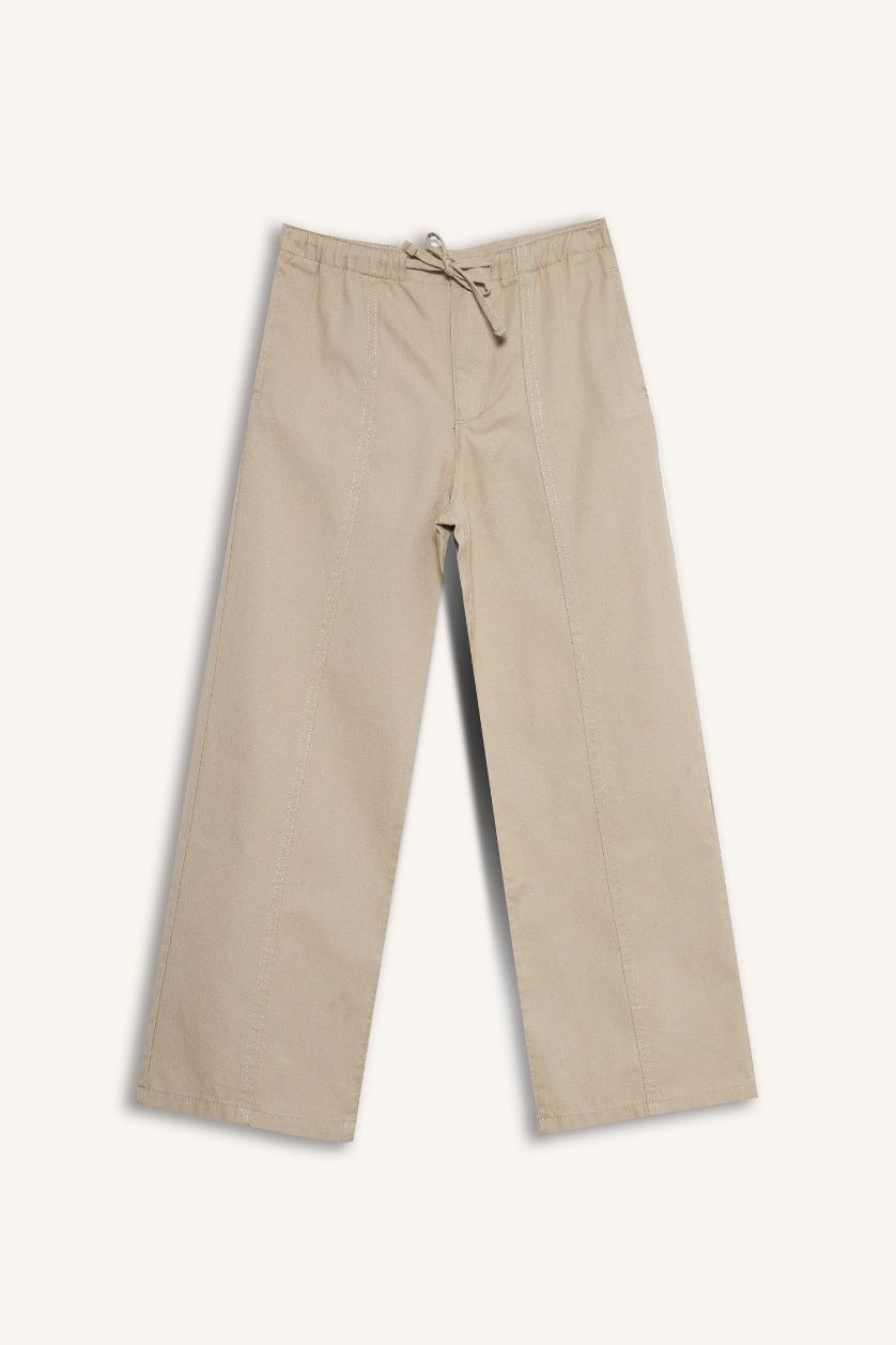 بناتي بيج بنطلون بناتي قطن وايد ليج برجل واسع بيج