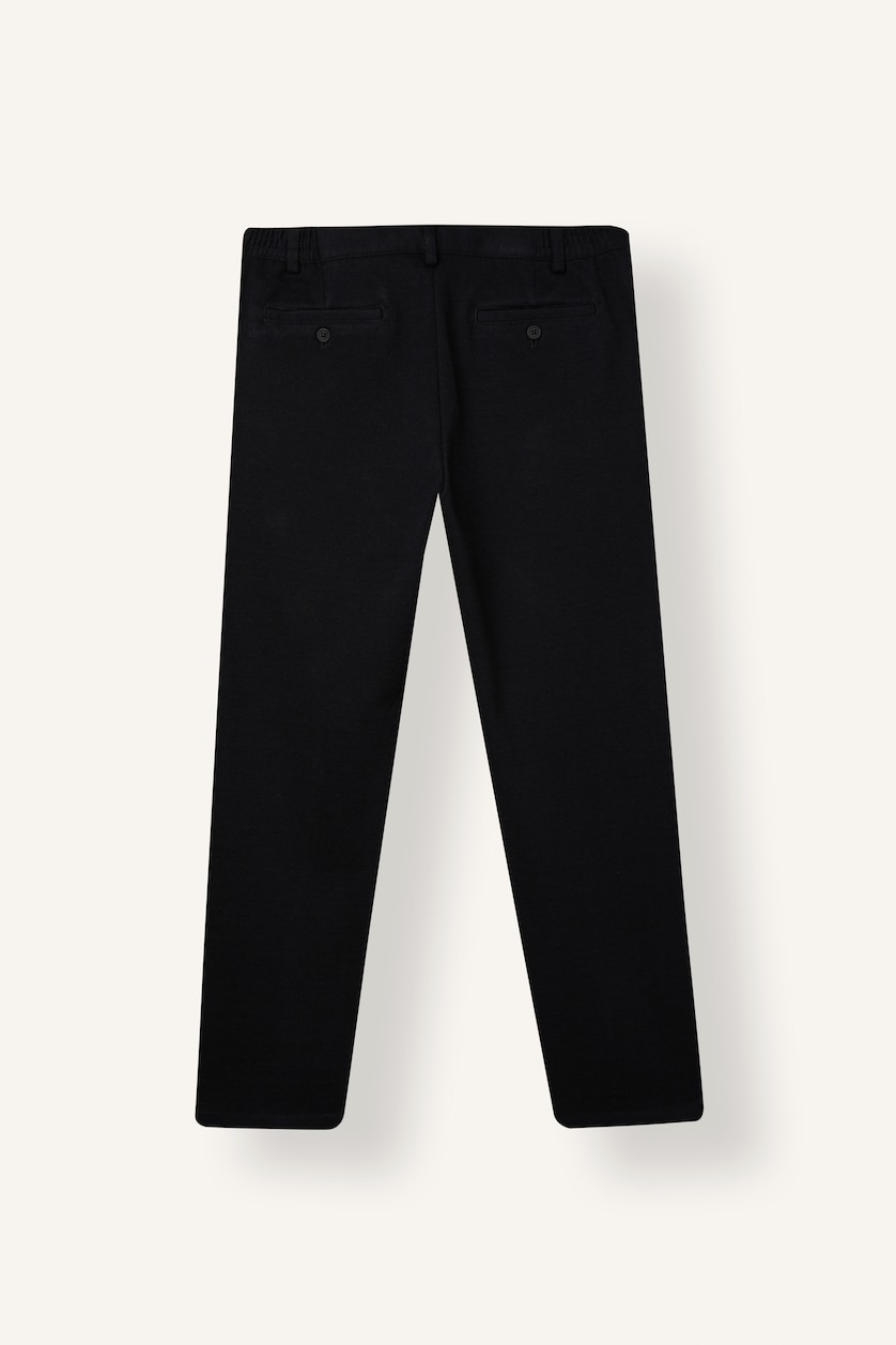 MAN Navy Melange Tailored Fit Straight Leg Trousers