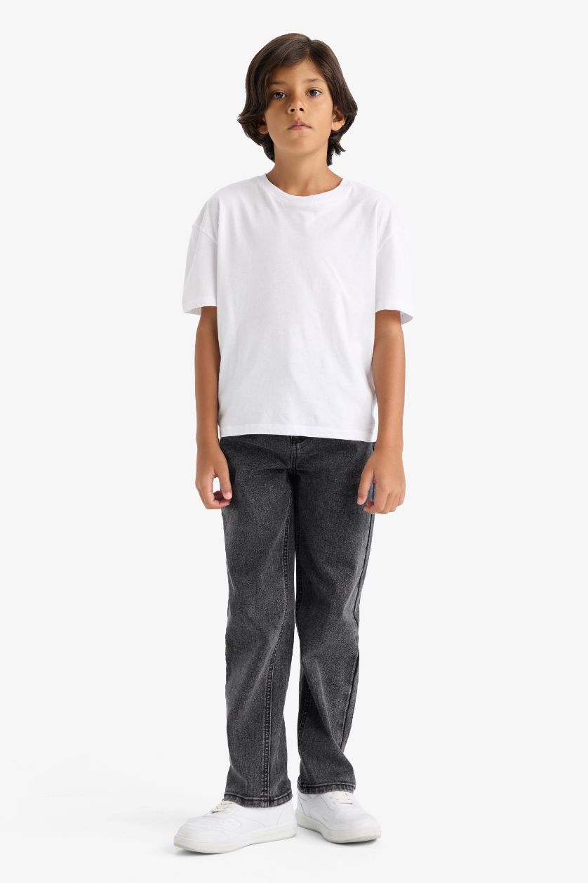 Erkek Çocuk - Genç Erkek Antrasit Straight Fit Düz Paça Jean Pantolon Erkek Çocuk