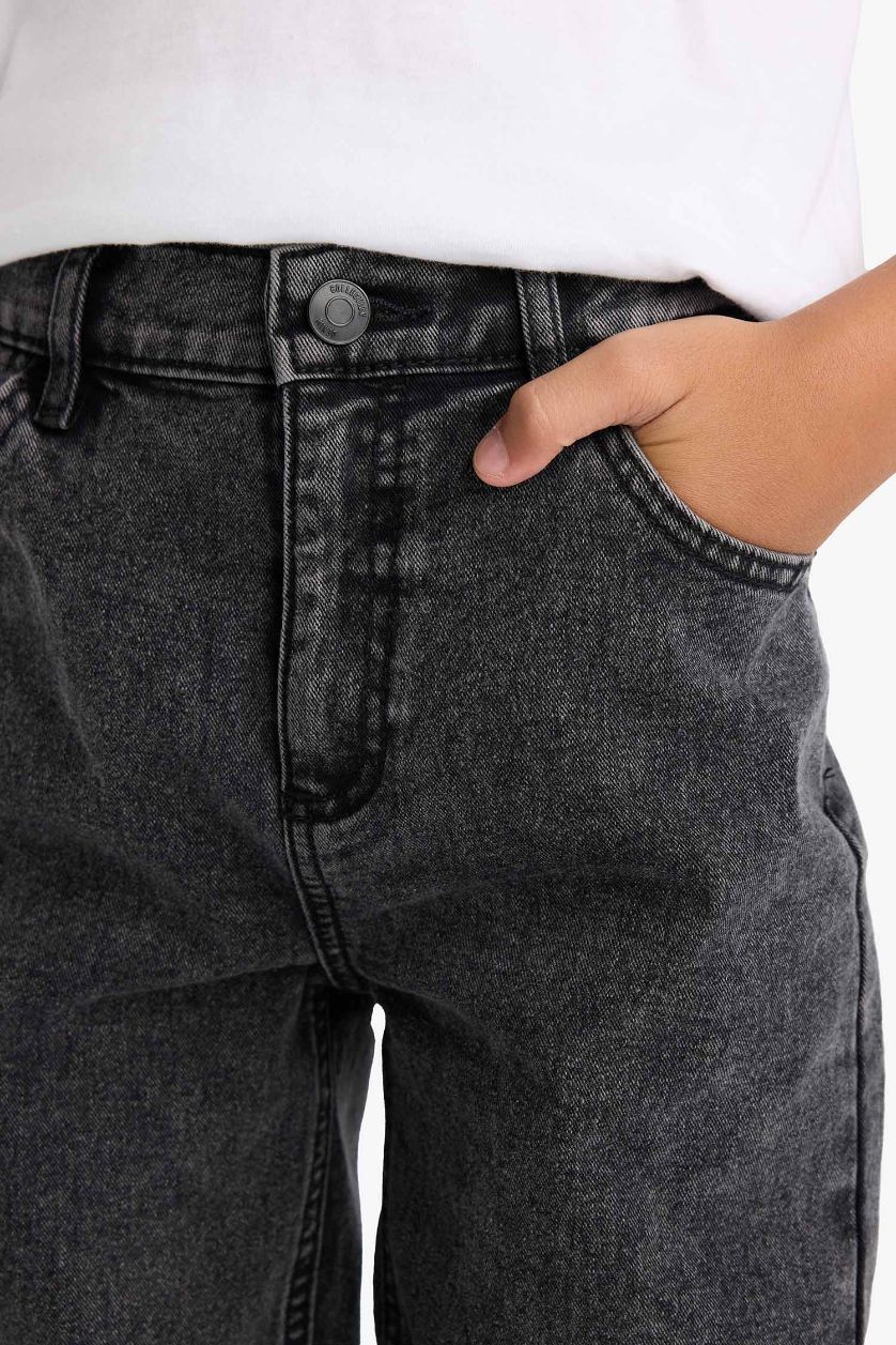 Erkek Çocuk - Genç Erkek Antrasit Straight Fit Düz Paça Jean Pantolon Erkek Çocuk