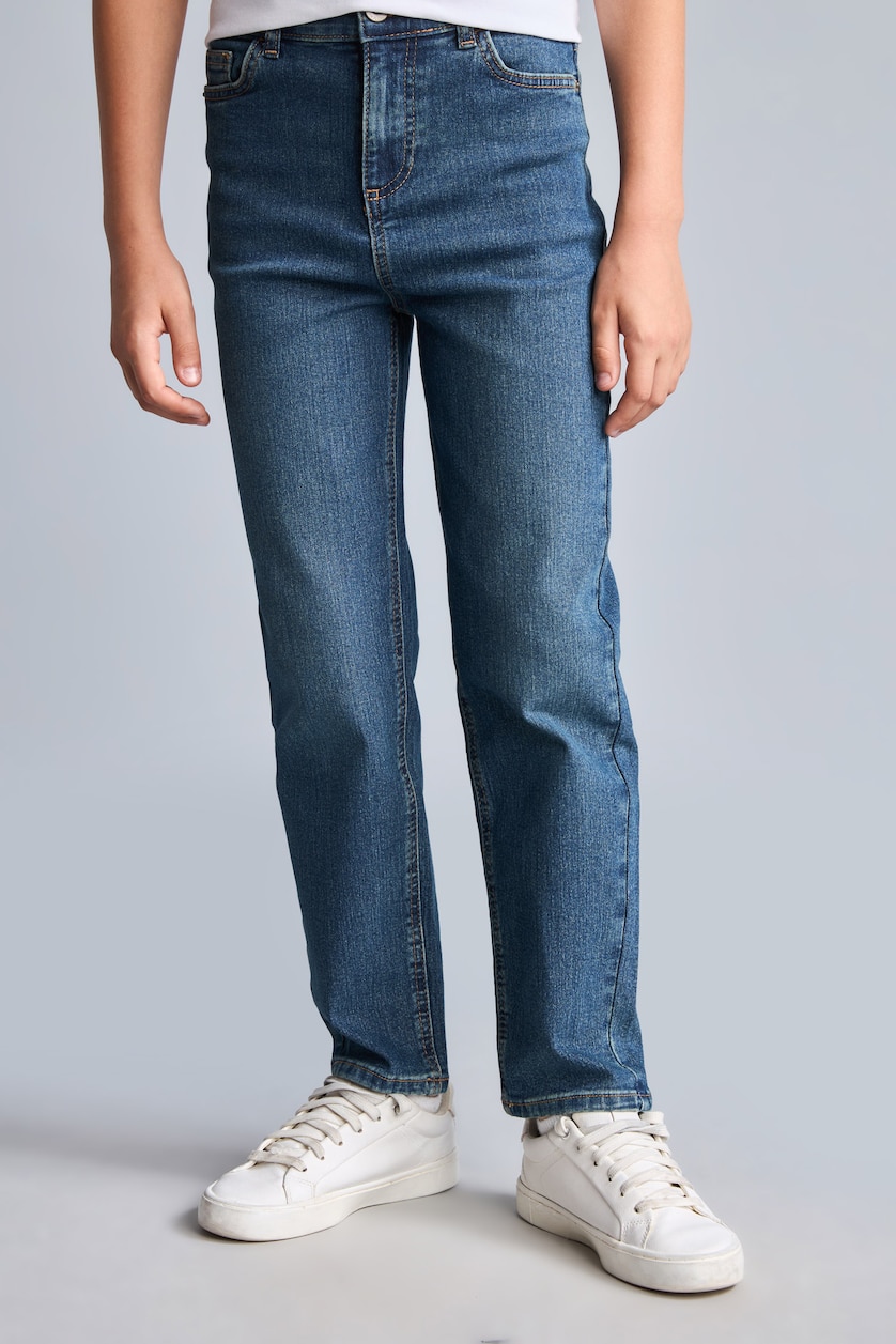 Erkek Çocuk - Genç Erkek Koyu Yeşil Straıght Fıt Düz Paça Jean Pantolon Erkek Çocuk