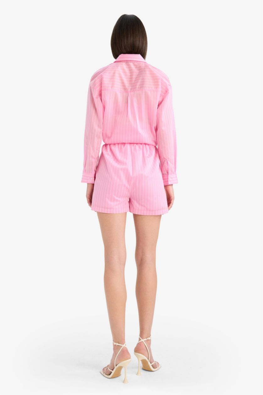 Әйелдерге Қызғылт жолақ Шолақ шалбар