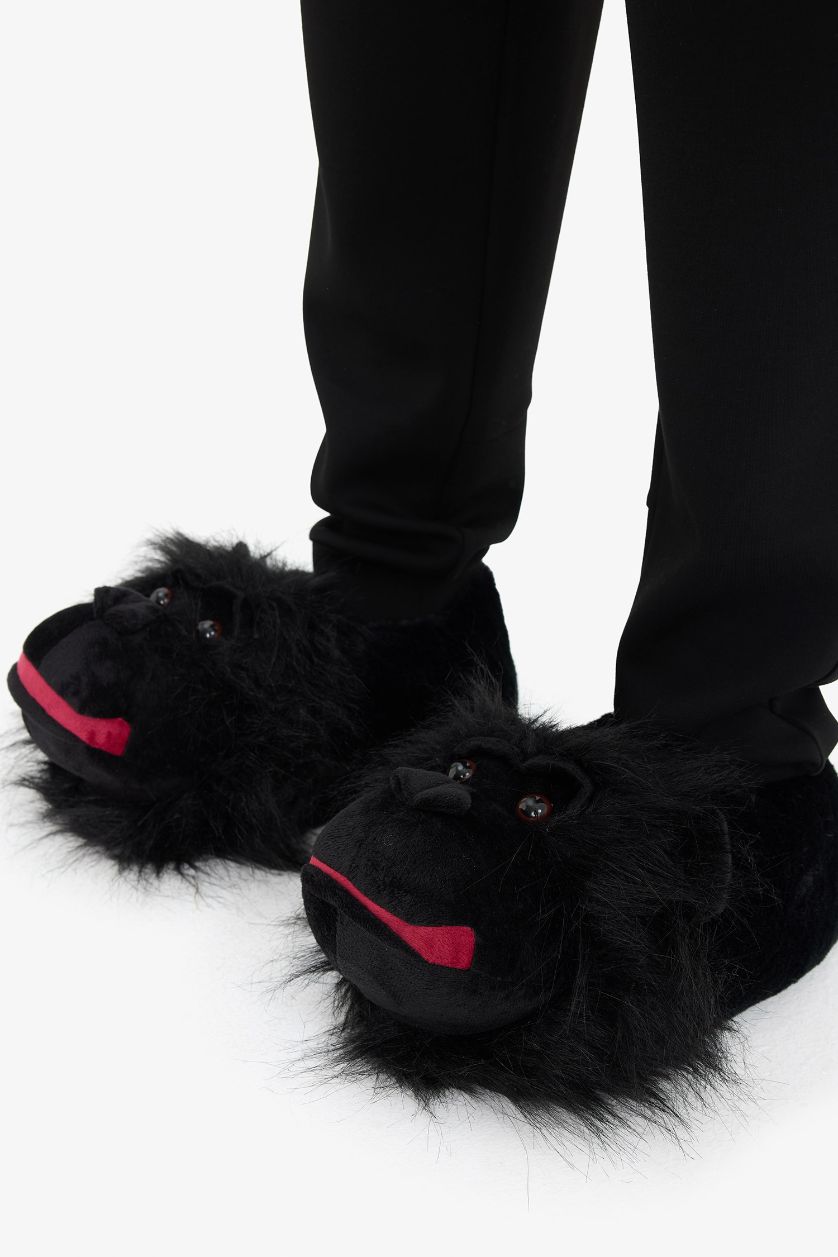 Erkek Siyah Erkek Düz Taban Tek Bantlı Panduf