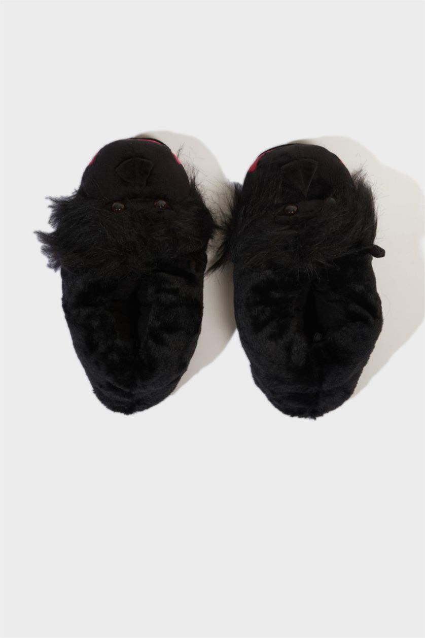 Erkek Siyah Erkek Düz Taban Tek Bantlı Panduf