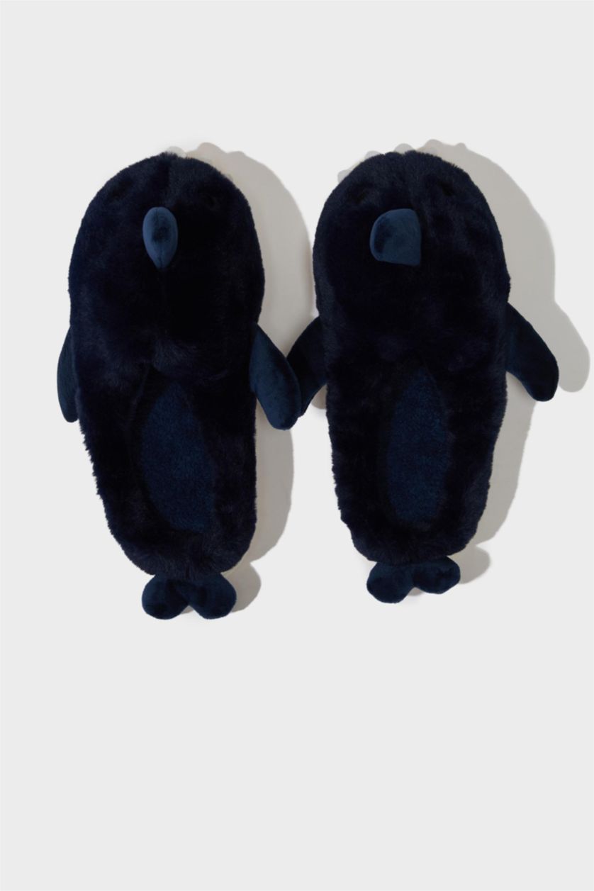 Erkek Açık Mavi Erkek Köpek Balığı Temalı Düz Taban Panduf