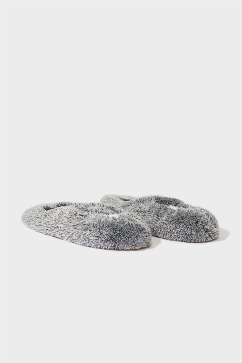 Man Grey Melange Boy Flat Sole Home Slippers