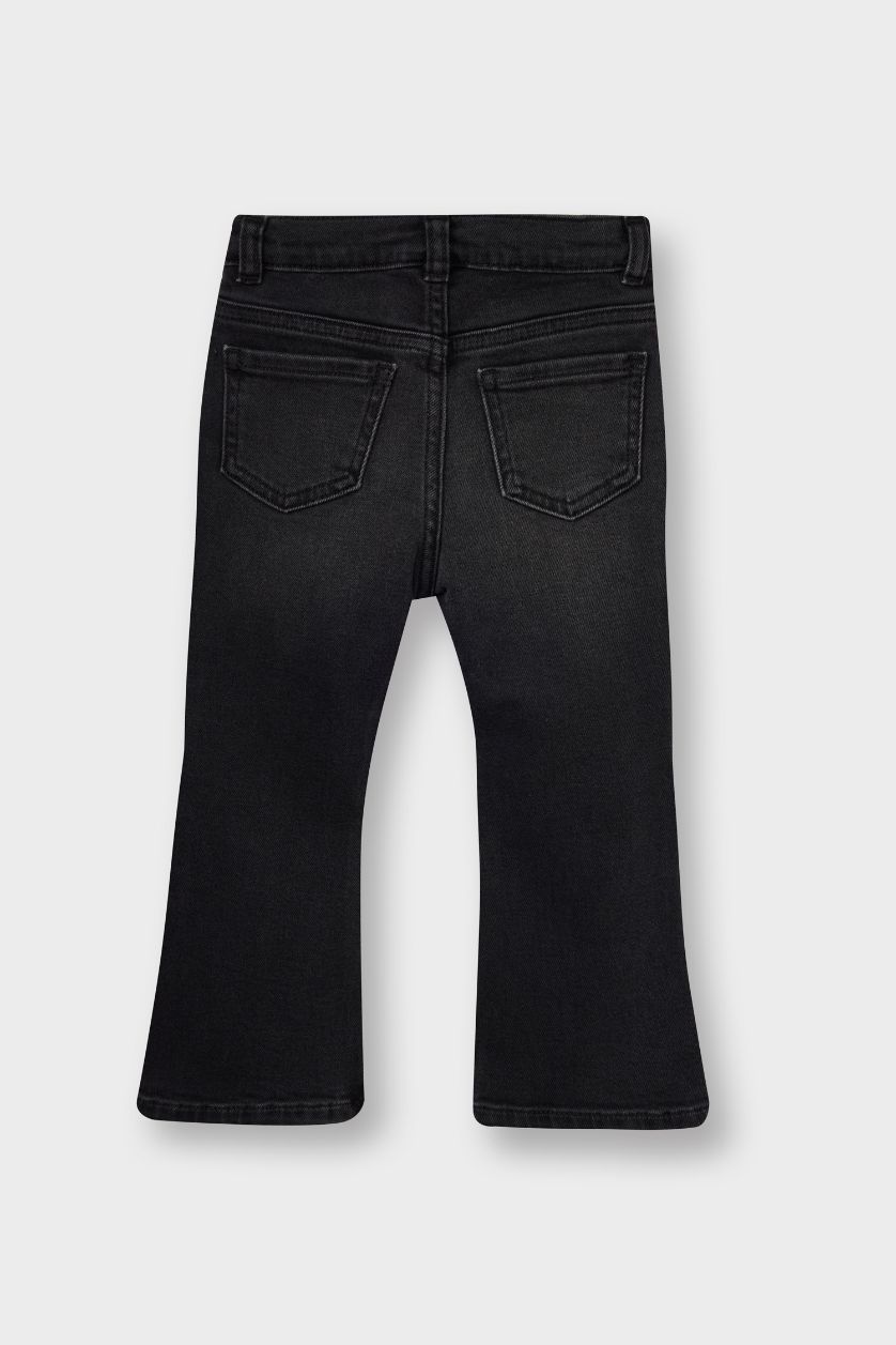 Kız Bebek Antrasit Flare Fit Jean Pantolon Kız Bebek