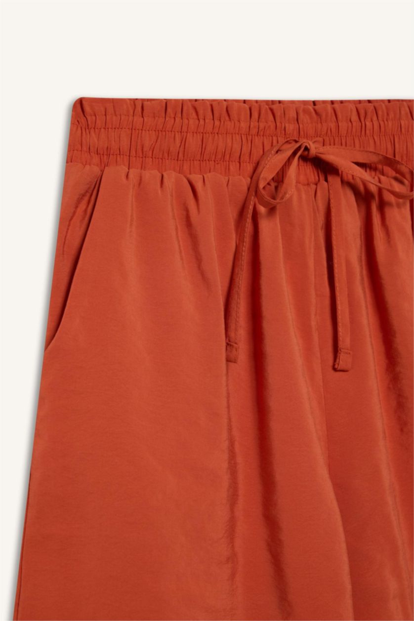 Woman Orange modal High Waist Regular Hem Shorts