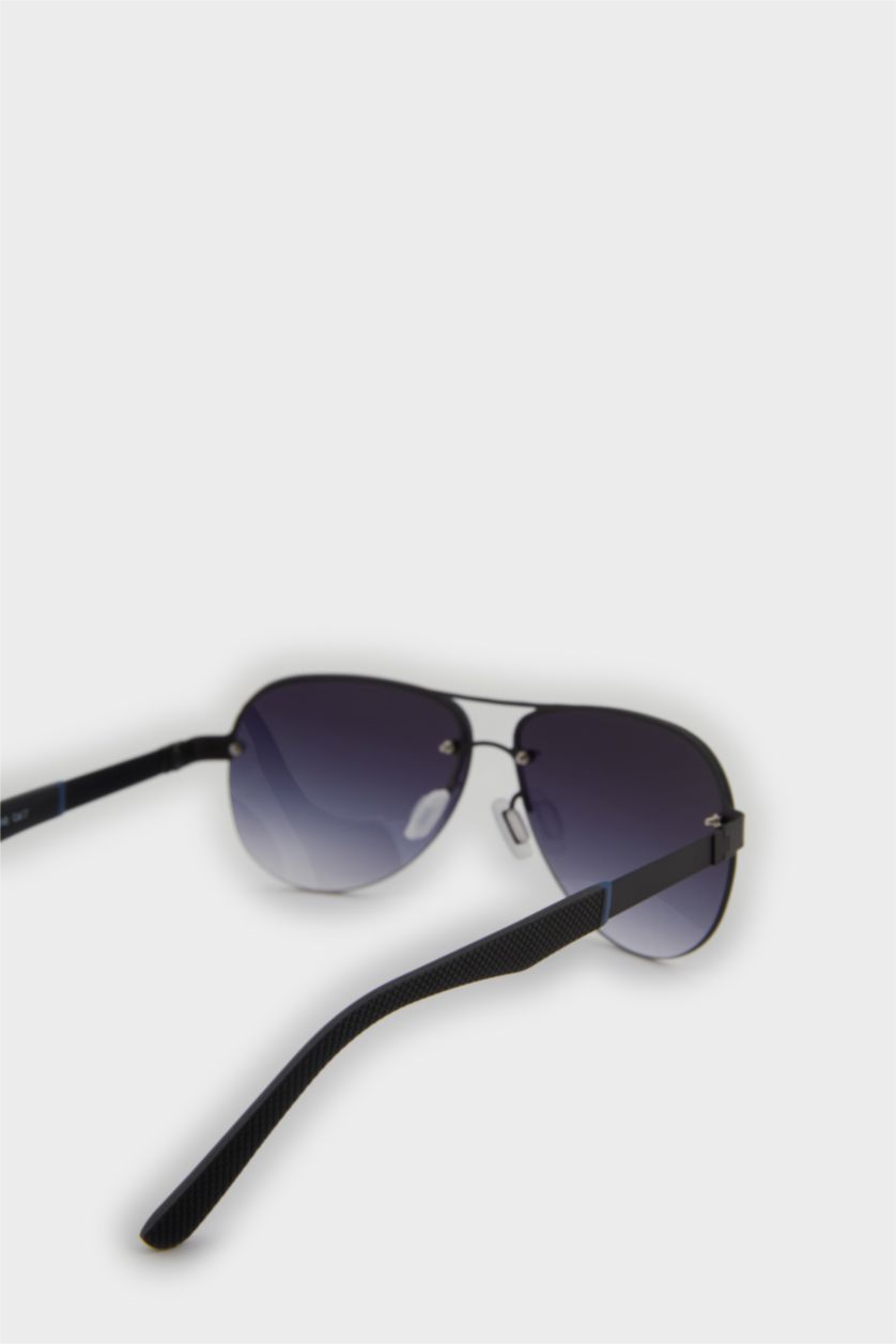 Man Black Man Round Sunglasses