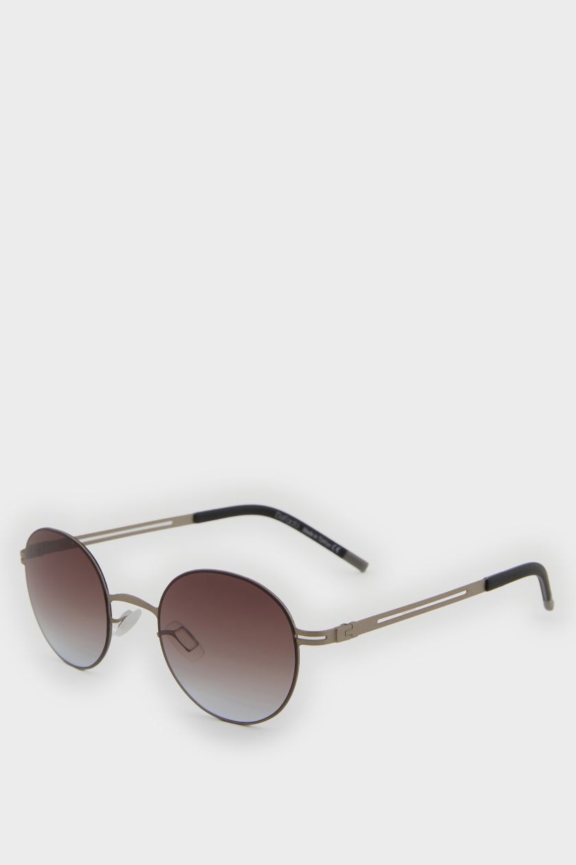 Man Beige Man Round Sunglasses
