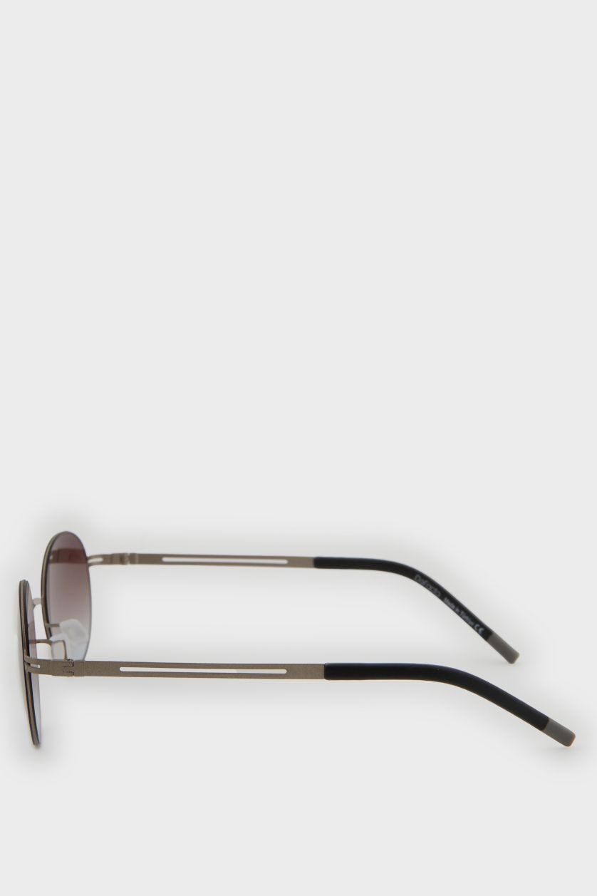 Man Beige Man Round Sunglasses