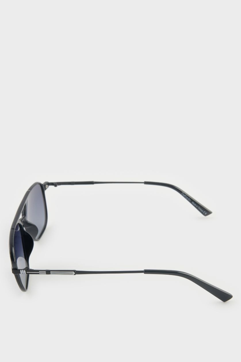 Erkek Siyah Erkek Oval Büyük Siyah Plastik Çerçeve Siyah Cam Polarize Güneş Gözlüğü