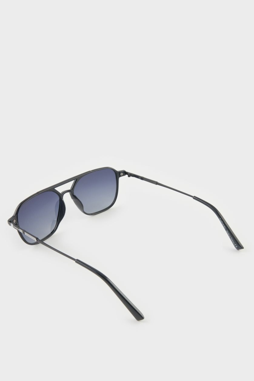 Erkek Siyah Erkek Oval Büyük Siyah Plastik Çerçeve Siyah Cam Polarize Güneş Gözlüğü