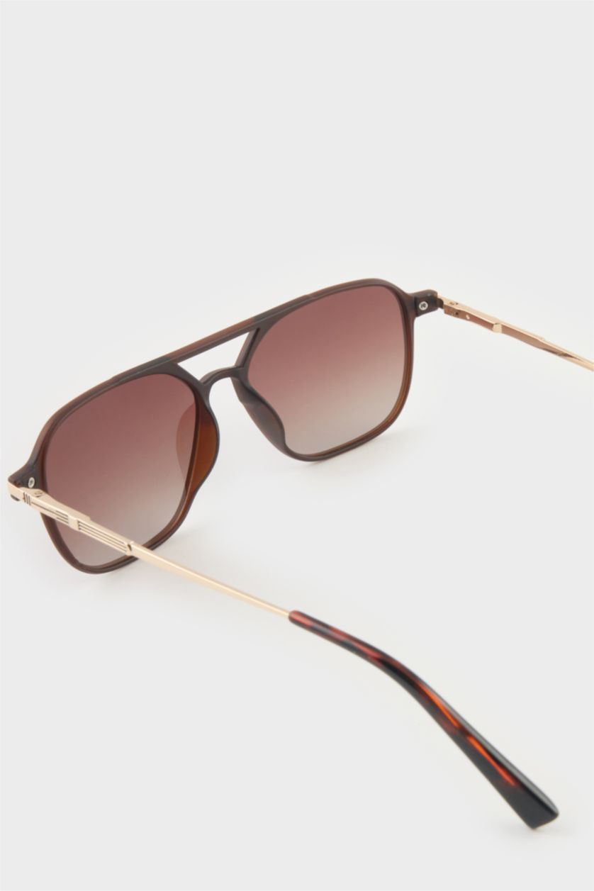 Erkek Kahve Erkek Oval Büyük Kahve Plastik Çerçeve Kahve Cam Polarize Güneş Gözlüğü