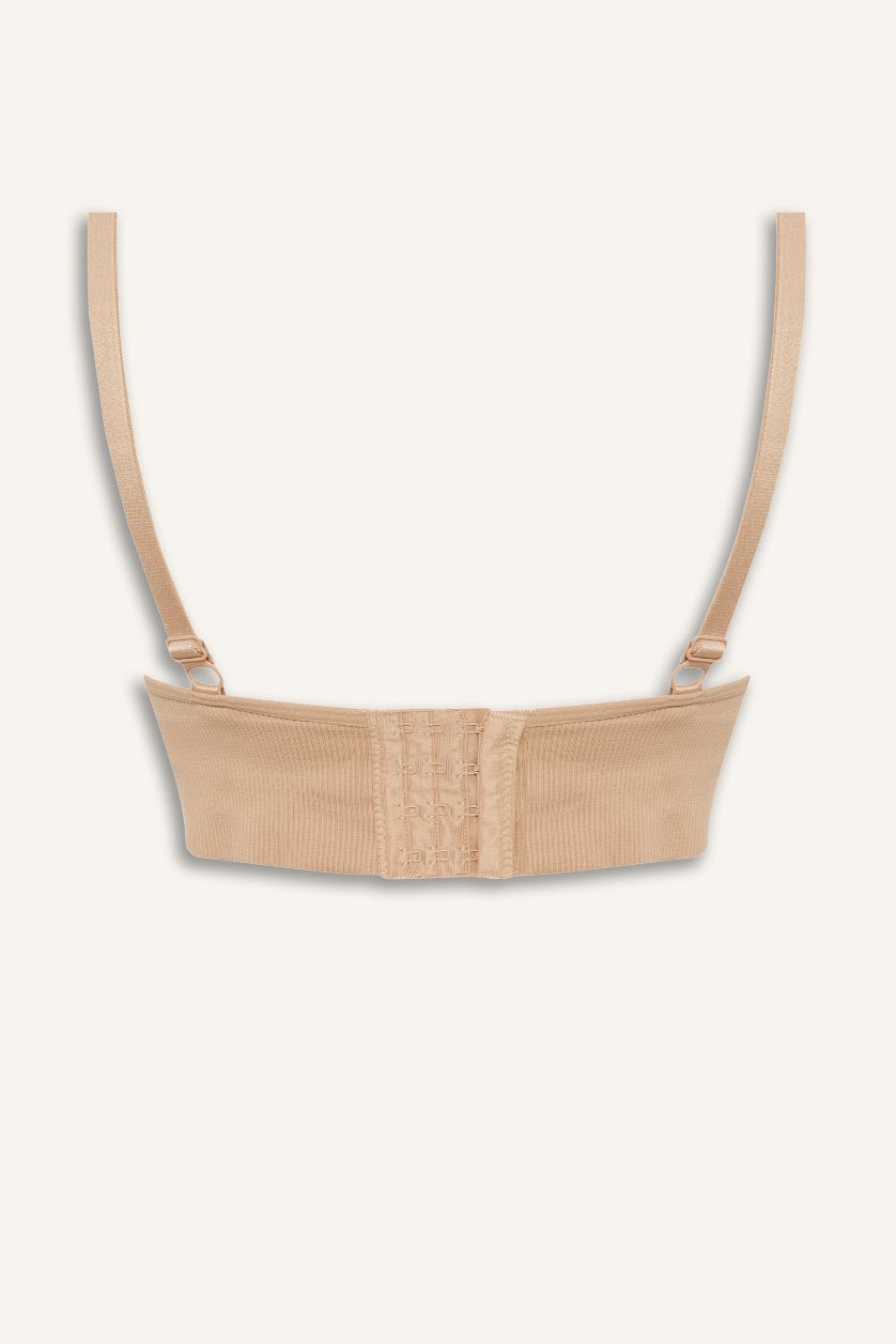 Kadın Bej Pedli Micro Tişört Bra