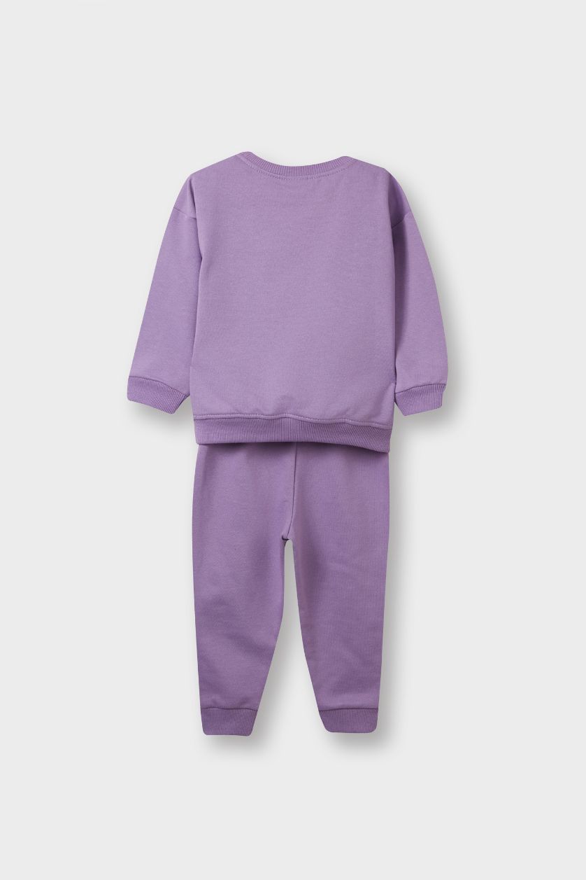 BABY GIRL Plum Baby Girl Soft Sweatshirt Sweatpants 2 Piece Set