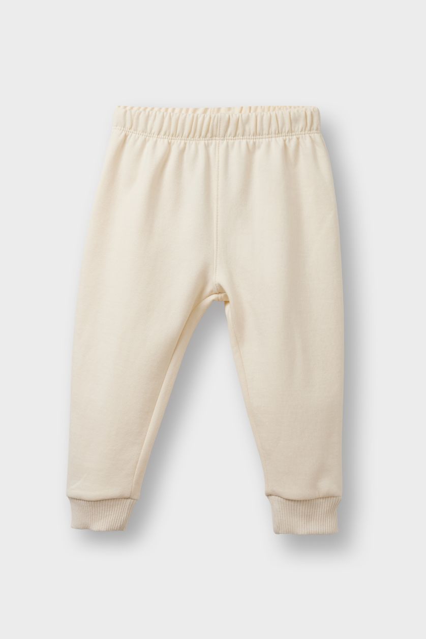 طفلة صغيرة حجري فاتح سيت بيبي بناتي سويت شيرت وبنطرون رياضي مطبوع - قطعتين