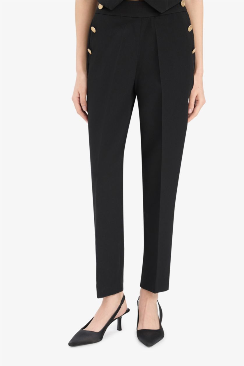 WOMAN Black High Waist Carrot Fit Trousers