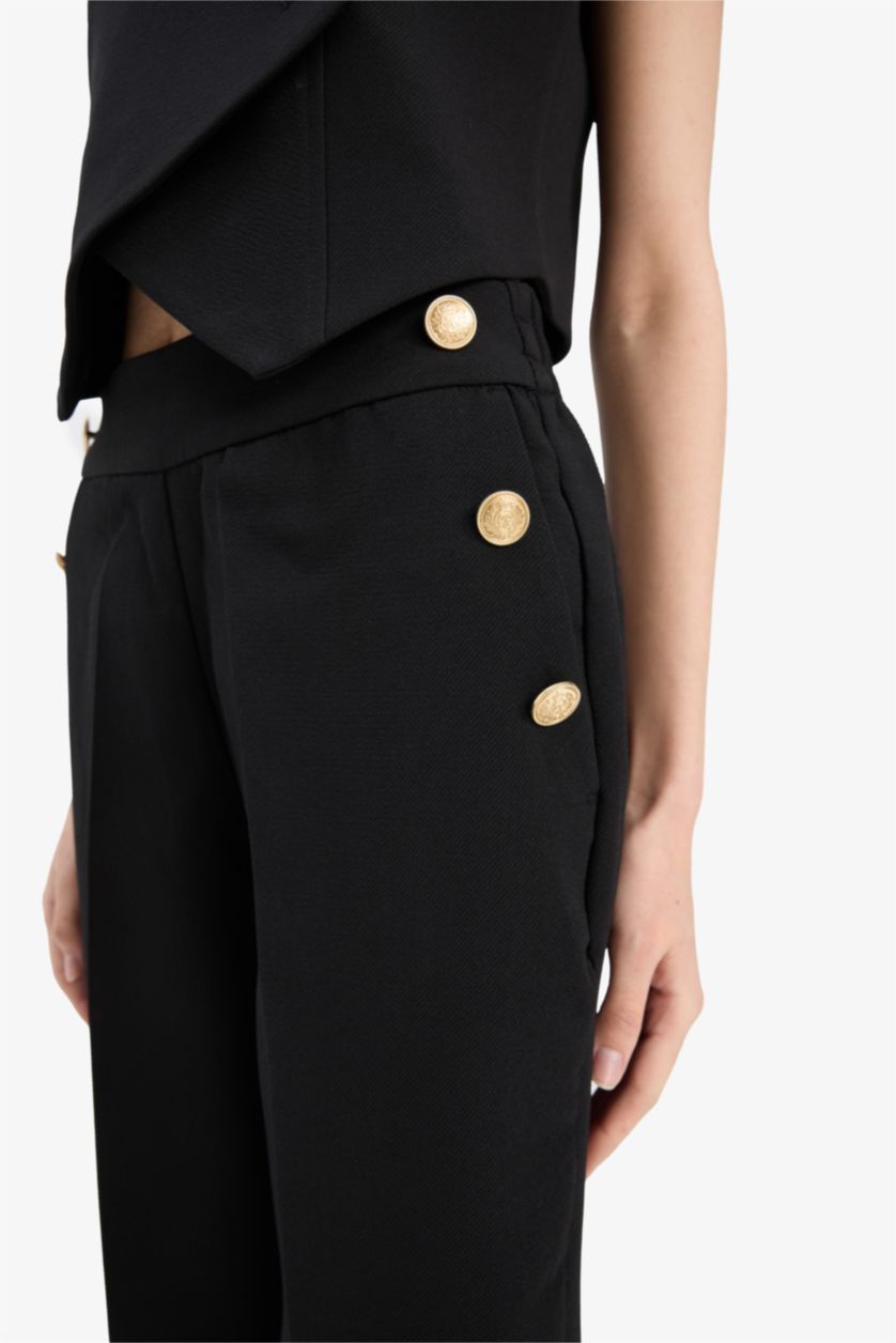 WOMAN Black Carrot Fit Regular Hem With Pockets Trousers