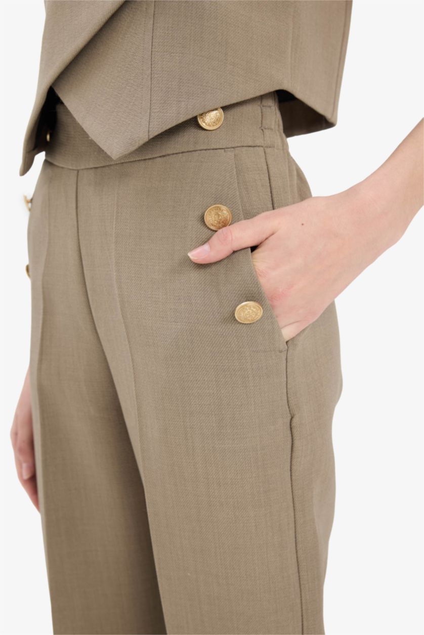 WOMAN Teak Carrot Fit Regular Hem With Pockets Trousers