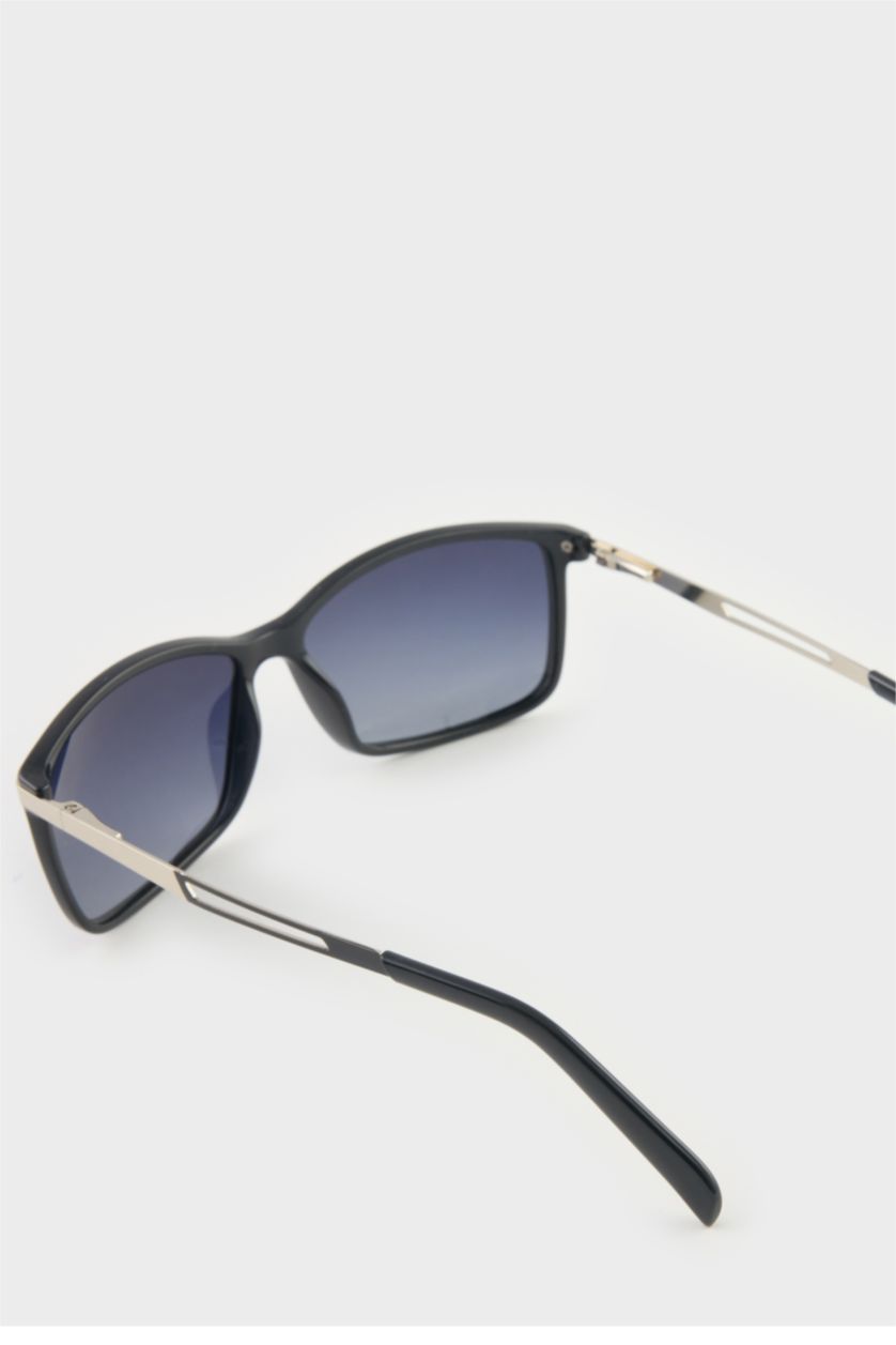 Erkek Siyah Erkek Klasik Siyah Plastik Çerçeve Siyah Cam Polarize Güneş Gözlüğü