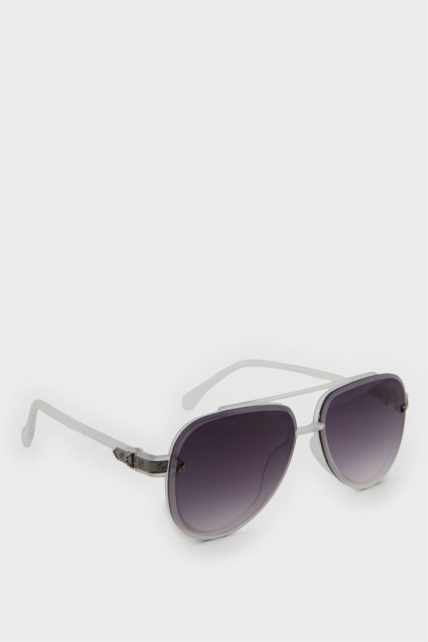 Erkek Şeffaf Erkek Oval Plastik Şeffaf Çerçeve Şeffaf Cam UV Güneş Gözlüğü