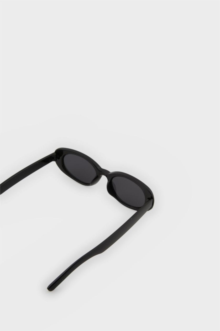 Kadın Siyah Kadın Yuvarlak Siyah Plastik Çerçeve Siyah Cam UV Güneş Gözlüğü