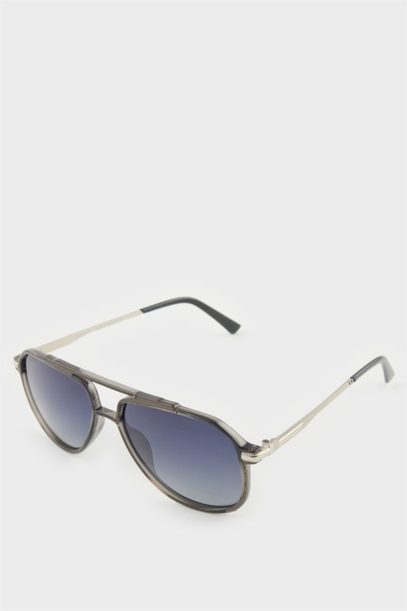 Erkek Siyah Erkek Oval Büyük Siyah Metal Çerçeve Siyah Cam Polarize Güneş Gözlüğü