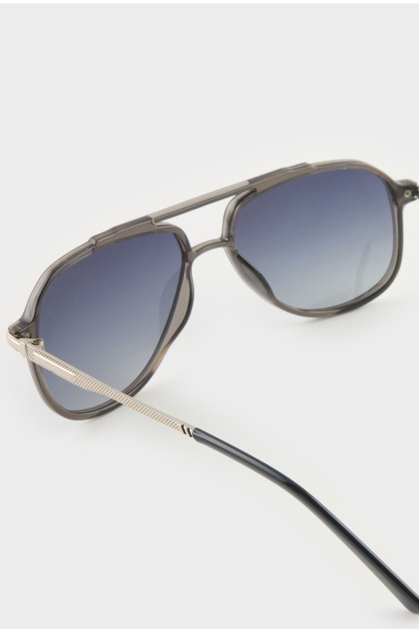 Erkek Siyah Erkek Oval Büyük Siyah Metal Çerçeve Siyah Cam Polarize Güneş Gözlüğü