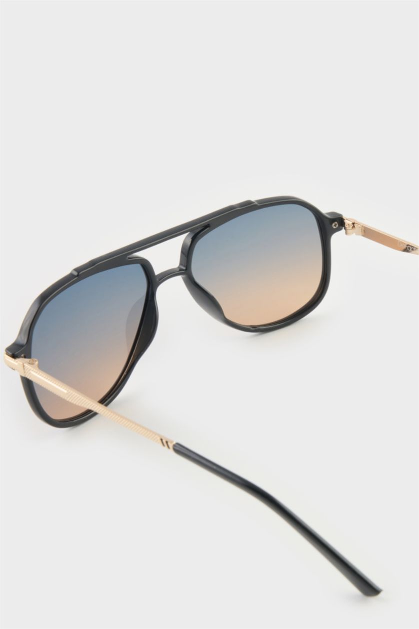 Erkek Karma Erkek Oval Büyük Renkli Metal Çerçeve Degrade Cam Polarize Güneş Gözlüğü