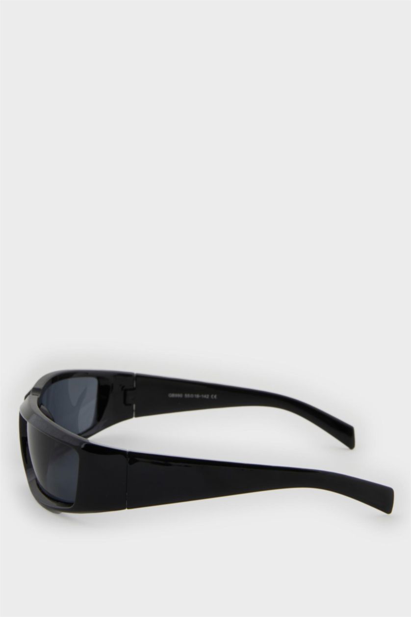 Kadın Siyah Kadın Oval Siyah Plastik Çerçeve Siyah Cam UV Güneş Gözlüğü