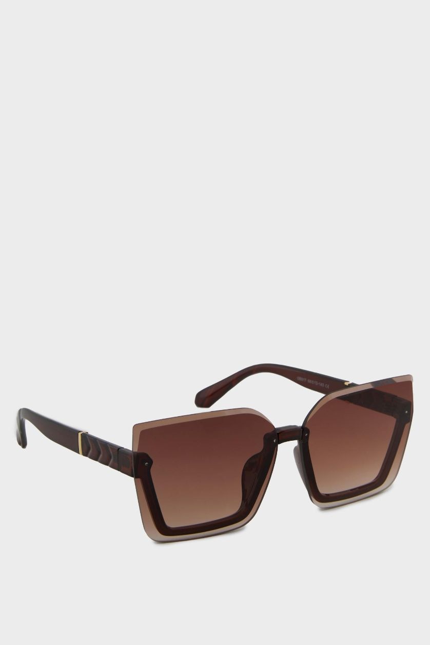 Woman Brown Woman Round Sunglasses