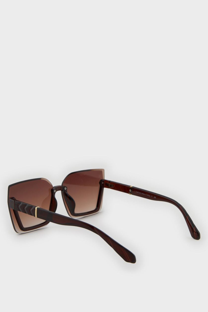 Woman Brown Woman Round Sunglasses