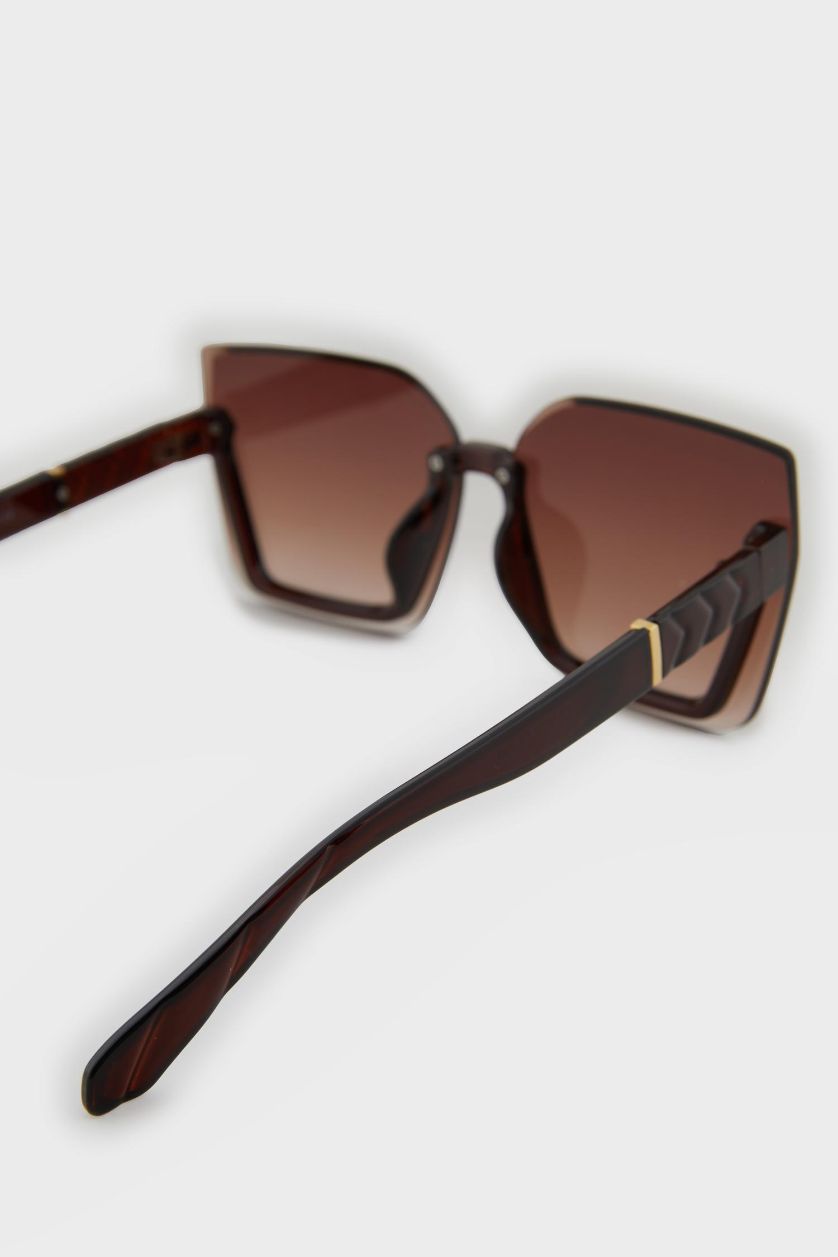 Woman Brown Woman Round Sunglasses