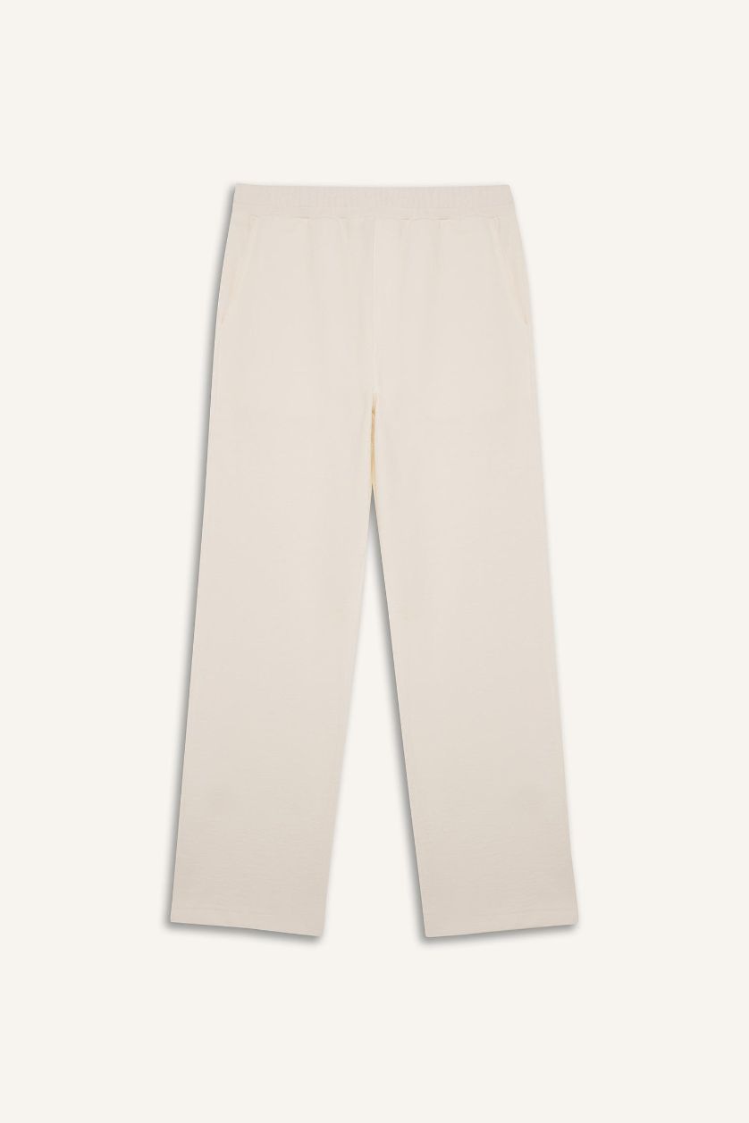 Man Stone Loose Comfortable Fit Wide Leg Cotton Trousers