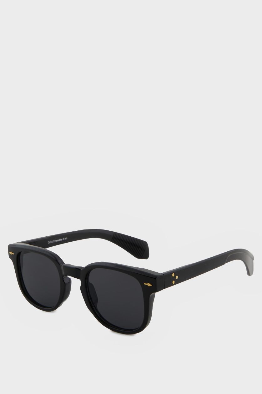 Woman Black Woman Round Sunglasses