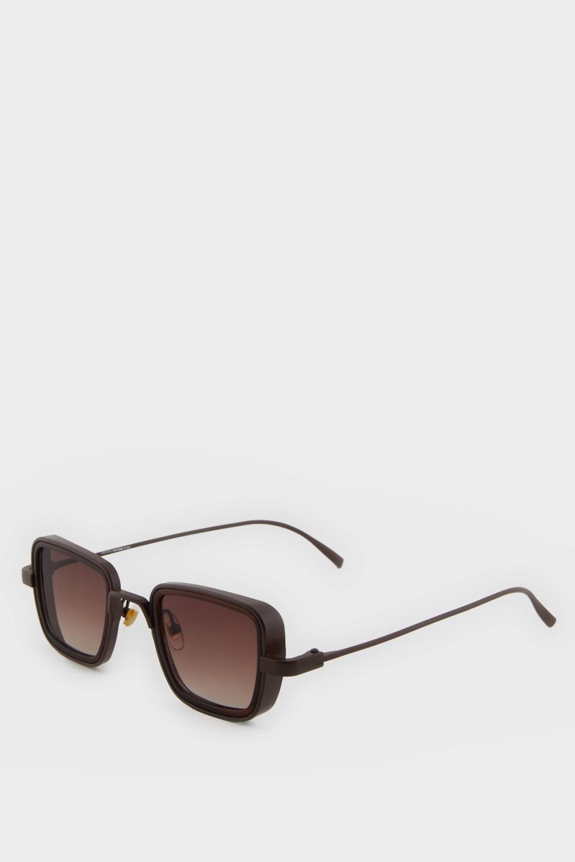 Woman Brown Woman Round Sunglasses