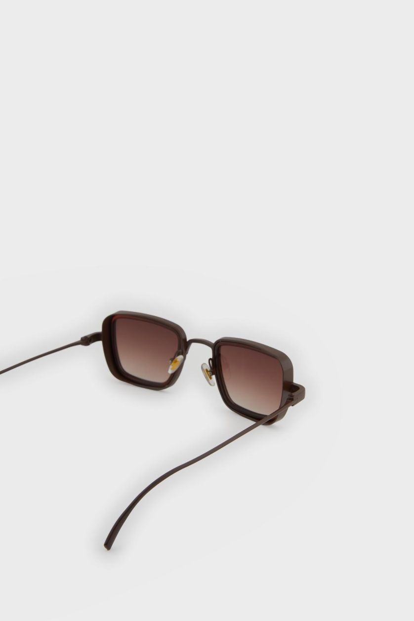 Woman Brown Woman Round Sunglasses