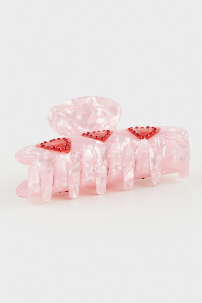 Woman Pink Woman Heart Latch Hair Clips