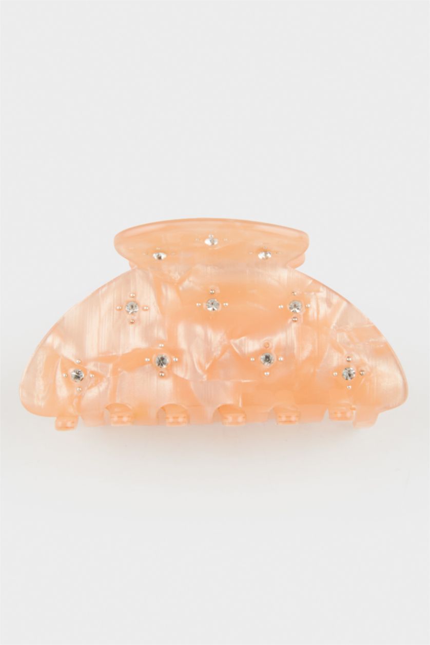 Kadın Turuncu Kadın Taşlı Mandal Toka