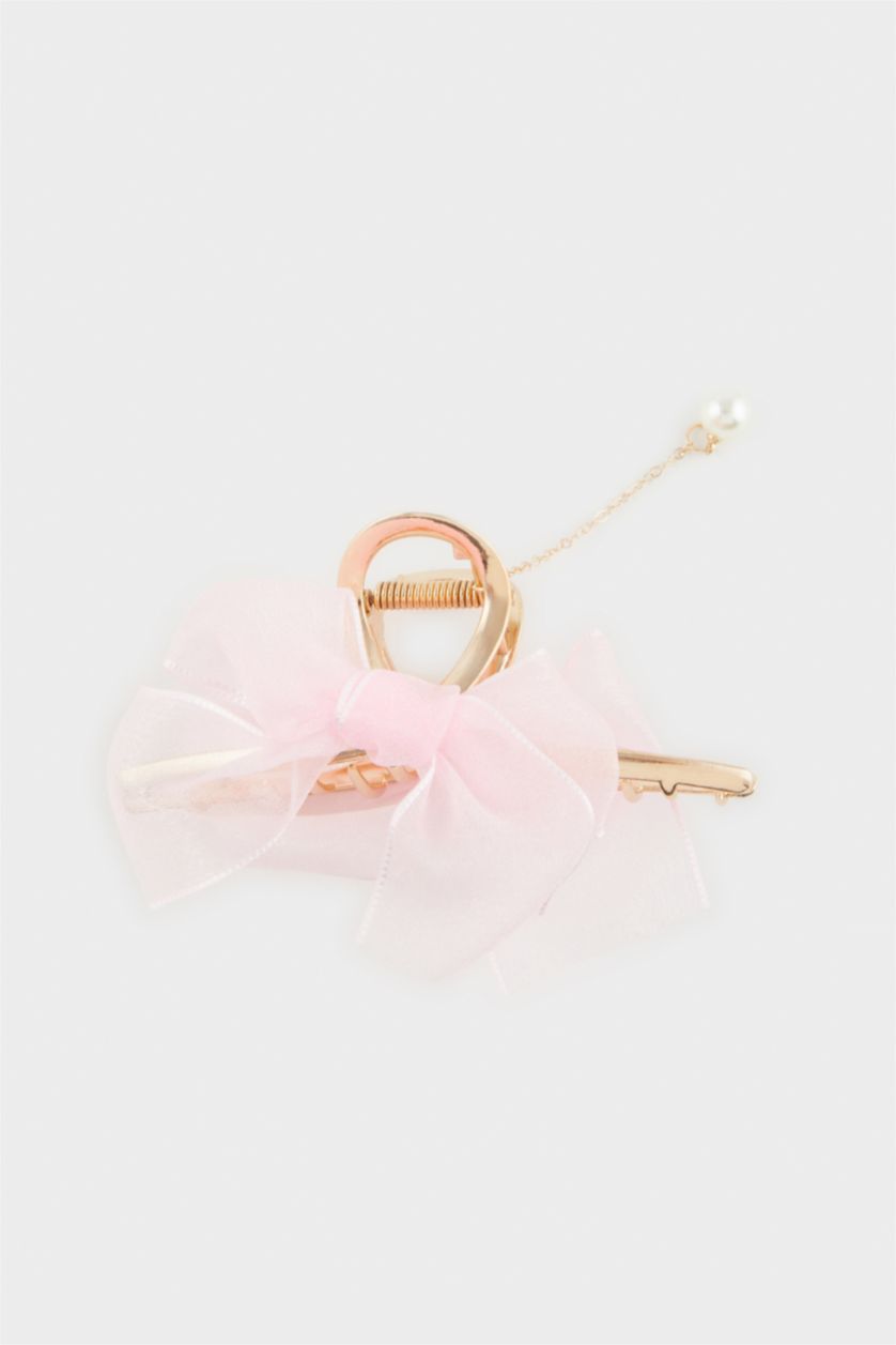 Woman Pink Woman Pink Ribbon Latch Hair Clips