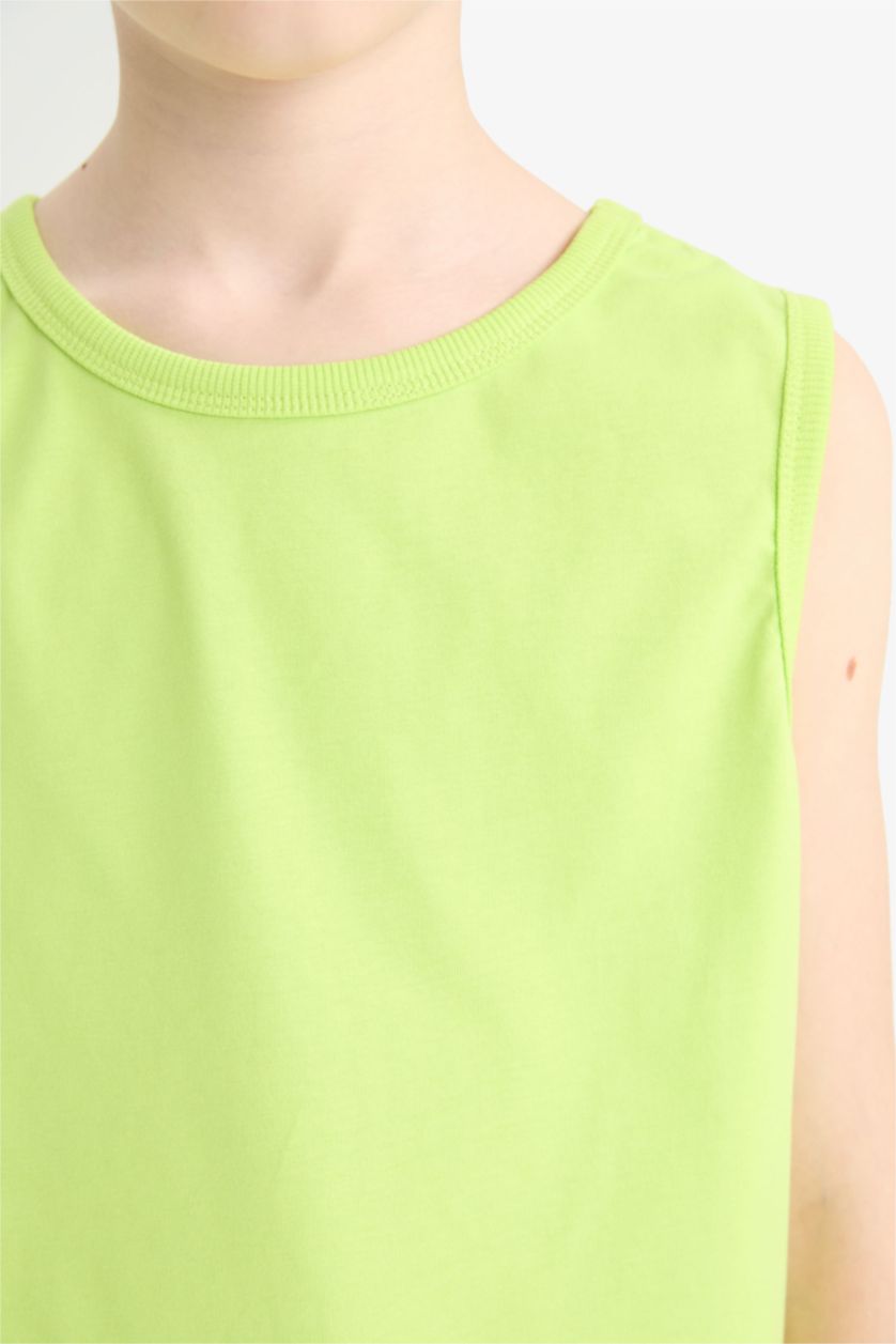 Erkek Çocuk - Genç Erkek Yeşil Bisiklet Yaka Atlet Erkek Çocuk