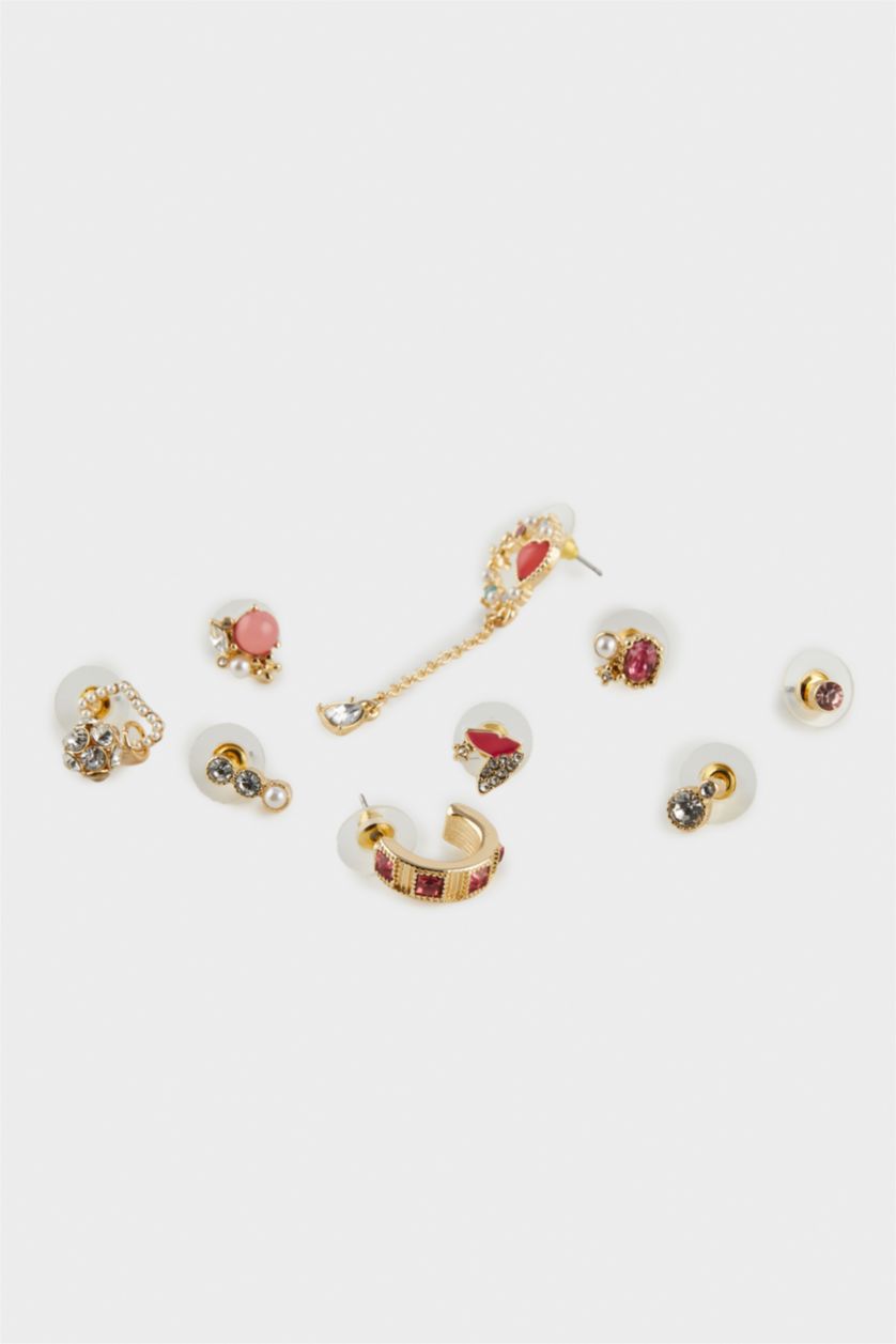 Kadın Karma Kadın 9'lu Kırmızı Küpe