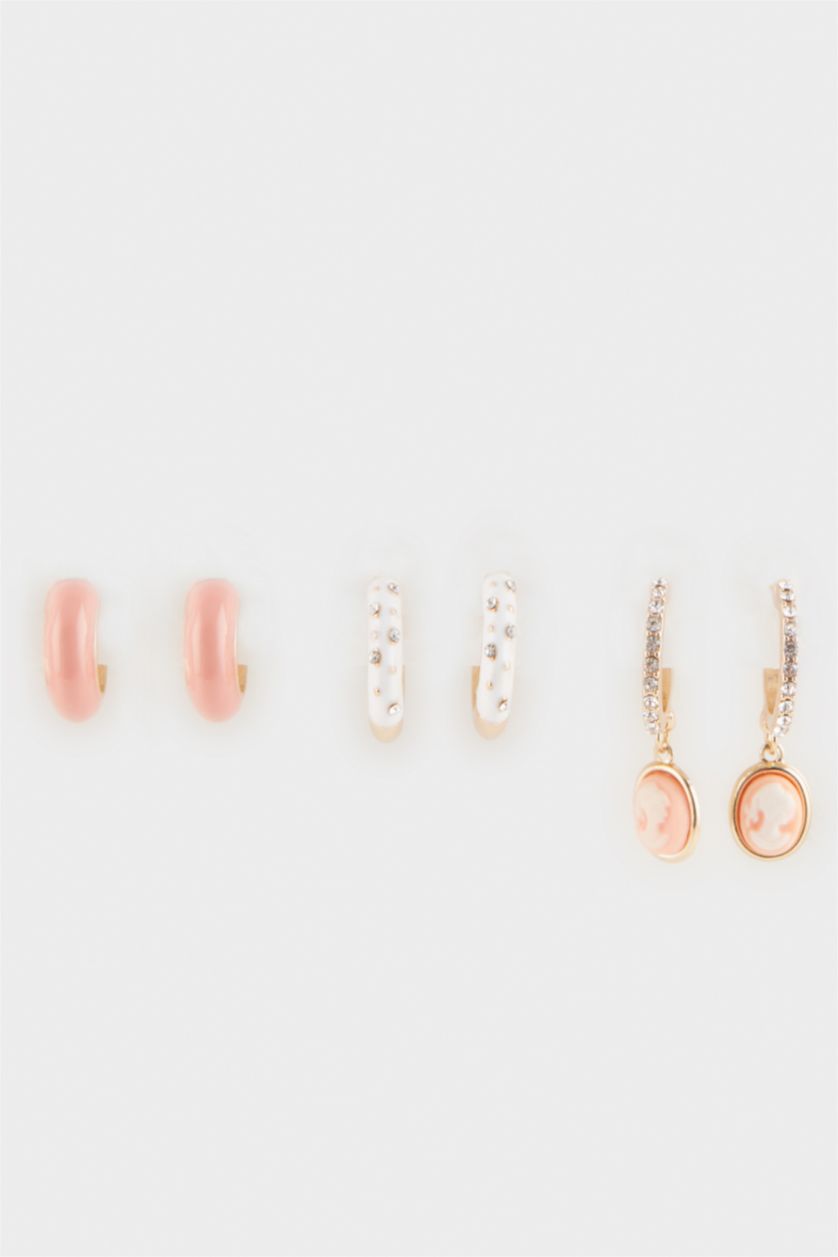 نساء Karma طقم من 3 أزواج حلق أذن وردي للنساء