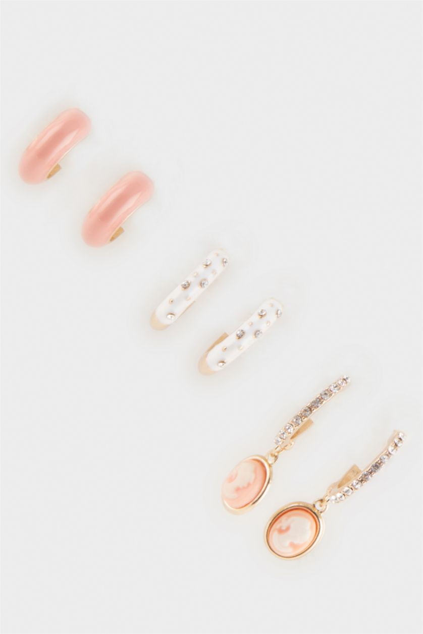 نساء Karma طقم من 3 أزواج حلق أذن وردي للنساء