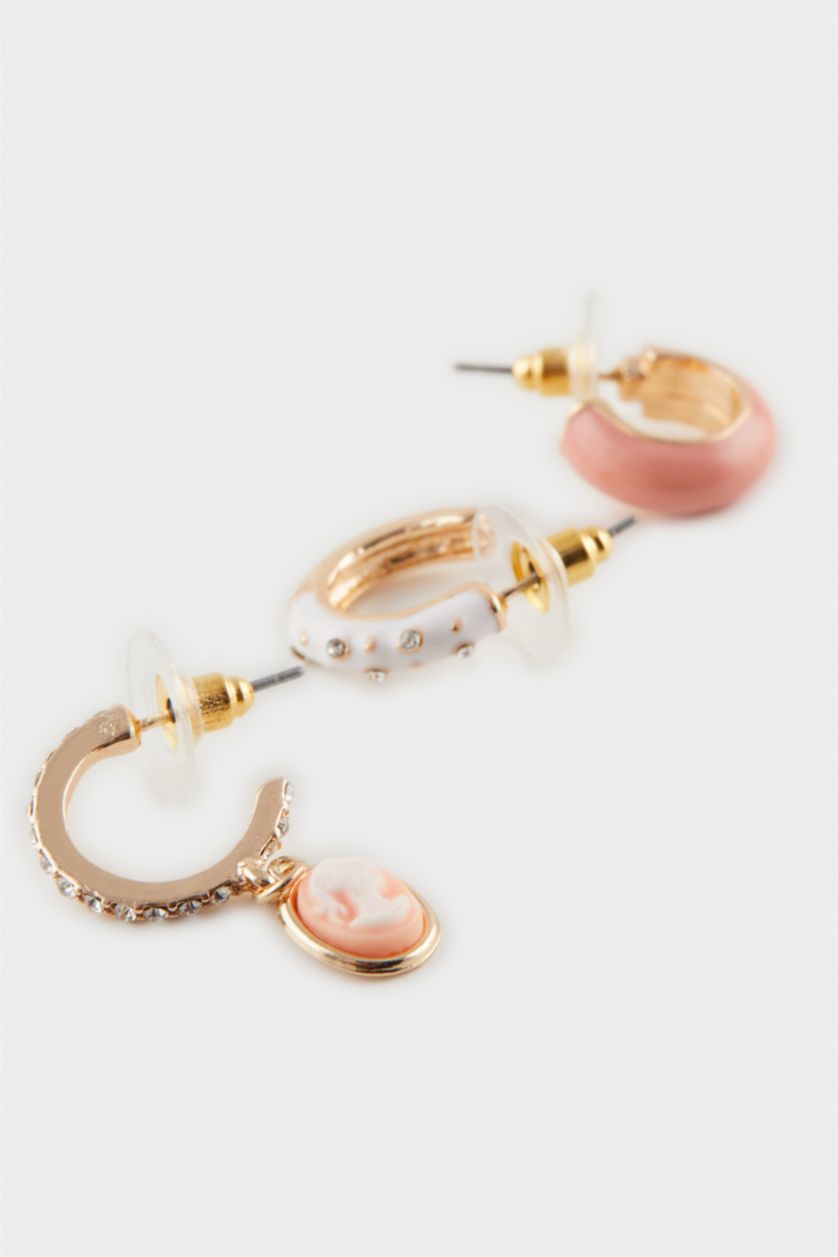 نساء Karma طقم من 3 أزواج حلق أذن وردي للنساء