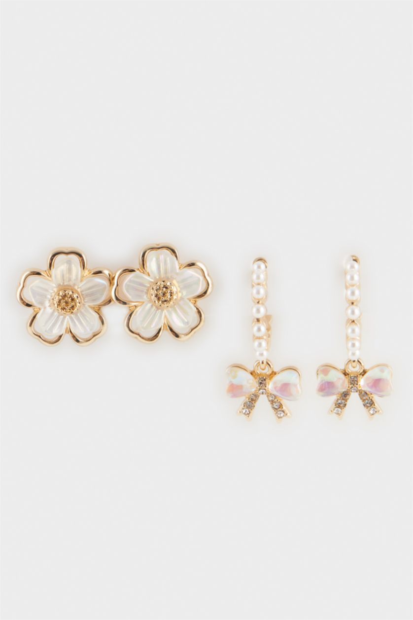 WOMAN MIXED Woman 2 Piece Flower Earrings