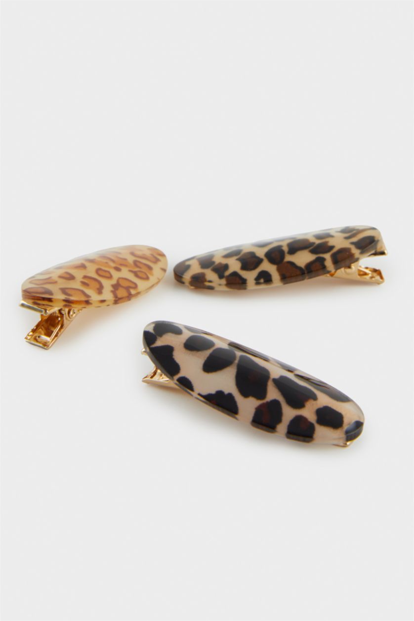 Kadın TRIXI - leopard Kadın 3'lü Leoparlı Çıtçıt Toka